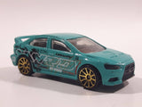 2011 Hot Wheels HW Tunerz 2008 Lancer Evolution Turquoise Blue Green Die Cast Toy Car Vehicle