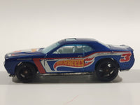 2012 Hot Wheels HW Racing '08 Dodge Challenger SRT8 Metallic Blue Die Cast Toy Car Vehicle