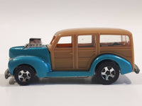 2010 Hot Wheels HW Garage '40s Woodie Ocean Blue Surfing Die Cast Toy Muscle Car Vehicle - No Surfboards