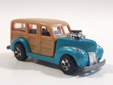 2010 Hot Wheels HW Garage '40s Woodie Ocean Blue Surfing Die Cast Toy Muscle Car Vehicle - No Surfboards