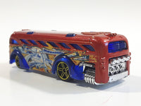 2013 Hot Wheels HW City Graffiti Rides Surfin' School Bus Metalflake Red Die Cast Toy Car Vehicle