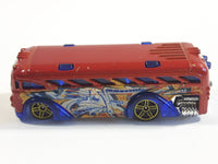 2013 Hot Wheels HW City Graffiti Rides Surfin' School Bus Metalflake Red Die Cast Toy Car Vehicle