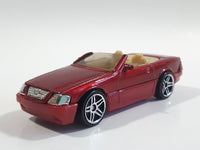 2003 Hot Wheels Mercedes-Benz SL Convertible Metalflake Red Die Cast Toy Luxury Car Vehicle