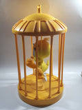1998 Play By Play Warner Bros. Looney Tunes Tweety Bird Stuffed Plushy on Swing Singing and Talking in 13" Tall Plastic Yellow Cage - Not Working
