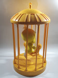1998 Play By Play Warner Bros. Looney Tunes Tweety Bird Stuffed Plushy on Swing Singing and Talking in 13" Tall Plastic Yellow Cage - Not Working