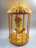 1998 Play By Play Warner Bros. Looney Tunes Tweety Bird Stuffed Plushy on Swing Singing and Talking in 13" Tall Plastic Yellow Cage - Not Working