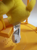 1998 Play By Play Warner Bros. Looney Tunes Tweety Bird Stuffed Plushy on Swing Singing and Talking in 13" Tall Plastic Yellow Cage - Not Working