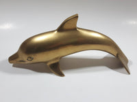 Dolphin Sculpture 8 1/2" Solid Brass Metal