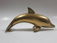 Dolphin Sculpture 8 1/2" Solid Brass Metal