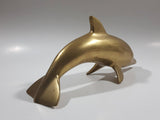 Dolphin Sculpture 8 1/2" Solid Brass Metal