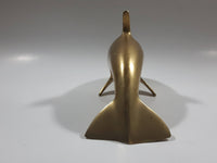 Dolphin Sculpture 8 1/2" Solid Brass Metal