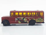 2002 Hot Wheels HW Side Show School Bus Dark Red Die Cast Toy Car Vehicle