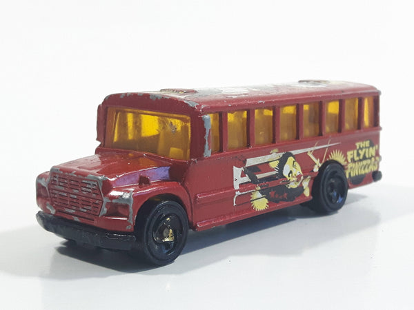 2002 Hot Wheels HW Side Show School Bus Dark Red Die Cast Toy Car Vehicle