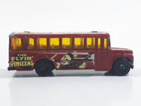 2002 Hot Wheels HW Side Show School Bus Dark Red Die Cast Toy Car Vehicle