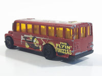 2002 Hot Wheels HW Side Show School Bus Dark Red Die Cast Toy Car Vehicle