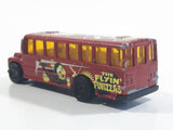 2002 Hot Wheels HW Side Show School Bus Dark Red Die Cast Toy Car Vehicle