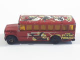 2002 Hot Wheels HW Side Show School Bus Dark Red Die Cast Toy Car Vehicle