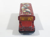 2002 Hot Wheels HW Side Show School Bus Dark Red Die Cast Toy Car Vehicle