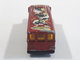 2002 Hot Wheels HW Side Show School Bus Dark Red Die Cast Toy Car Vehicle