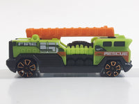 2019 Hot Wheels HW Rescue 5 Alarm Fire Engine Ladder Truck Lime Green Die Cast Toy Car Emergency Rescue Vehicle