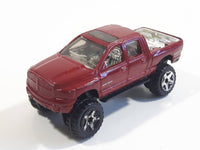 2007 Hot Wheels Dodge Ram 1500 Dark Red Die Cast Toy Off-Road Truck Vehicle