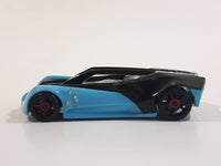 2014 Hot Wheels Super Loop Chase Race Split Vision Black and Light Blue #3 Die Cast Toy Race Car Vehicle