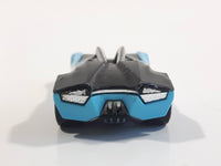 2014 Hot Wheels Super Loop Chase Race Split Vision Black and Light Blue #3 Die Cast Toy Race Car Vehicle