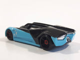 2014 Hot Wheels Super Loop Chase Race Split Vision Black and Light Blue #3 Die Cast Toy Race Car Vehicle