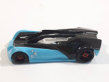 2014 Hot Wheels Super Loop Chase Race Split Vision Black and Light Blue #3 Die Cast Toy Race Car Vehicle