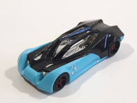 2014 Hot Wheels Super Loop Chase Race Split Vision Black and Light Blue #3 Die Cast Toy Race Car Vehicle