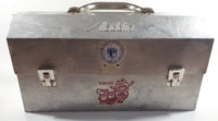 Vintage Aladdin 14 3/4" Wide Polished Riveted Aluminum Metal Miner's Lunch Box