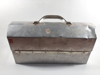 Vintage Aladdin 14 3/4" Wide Polished Riveted Aluminum Metal Miner's Lunch Box