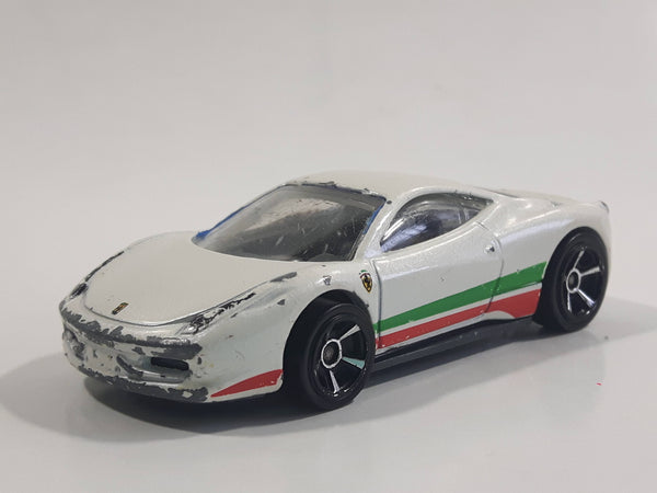 2012 Hot Wheels HW All Stars Ferrari 458 Italia White Die Cast Toy Luxury Sports Car Vehicle