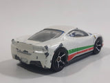 2012 Hot Wheels HW All Stars Ferrari 458 Italia White Die Cast Toy Luxury Sports Car Vehicle