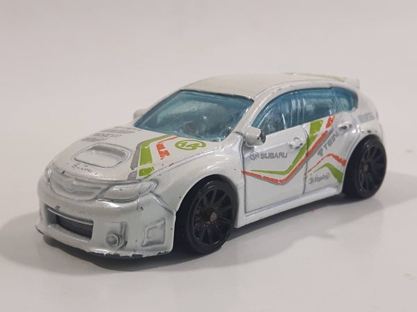 2013 Hot Wheels Night Burnerz Subaru WRX STI White Die Cast Toy Car Vehicle