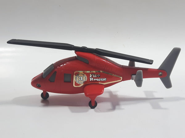 Tonka Fire Rescue #3 Helicopter Red Plastic Die Cast Toy Aircraft Vehicle