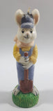 Bunny Farmer Holding Shovel 6 1/4" Tall Wax Candle