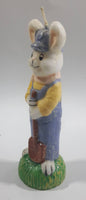 Bunny Farmer Holding Shovel 6 1/4" Tall Wax Candle