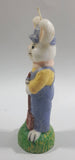 Bunny Farmer Holding Shovel 6 1/4" Tall Wax Candle