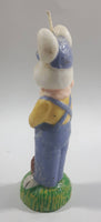 Bunny Farmer Holding Shovel 6 1/4" Tall Wax Candle