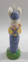 Bunny Farmer Holding Shovel 6 1/4" Tall Wax Candle