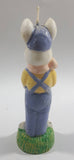 Bunny Farmer Holding Shovel 6 1/4" Tall Wax Candle