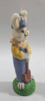 Bunny Farmer Holding Shovel 6 1/4" Tall Wax Candle