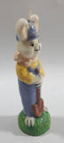 Bunny Farmer Holding Shovel 6 1/4" Tall Wax Candle