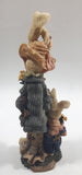 1995 Boyds Bears & Friends The Folkstone Collection #2843 Flora & Amelia ... The Gardeners Bunny Rabbit 7 1/2" Tall Resin Figure Ornament
