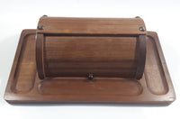 Vintage Cheese Bread Butter Wood Roll Top Box