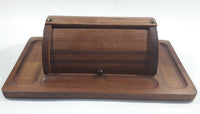 Vintage Cheese Bread Butter Wood Roll Top Box