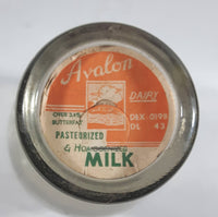 Vintage Avalon Dairy Pasteurized & Homogenized 10" Tall Glass Milk Bottle with Cap - This Bottle Made in Winnipeg