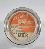 Vintage Avalon Dairy Pasteurized & Homogenized 10" Tall Glass Milk Bottle with Cap