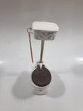 Miniature Vintage Style White Ceramic Toilet with Pull Chain Tank 4.75 Inch Tall